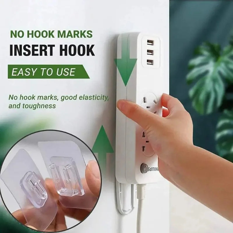 10 Pairs Transparent Double-Sided Adhesive Wall Hooks | No Drill Adhesive Wall Hooks Nixie