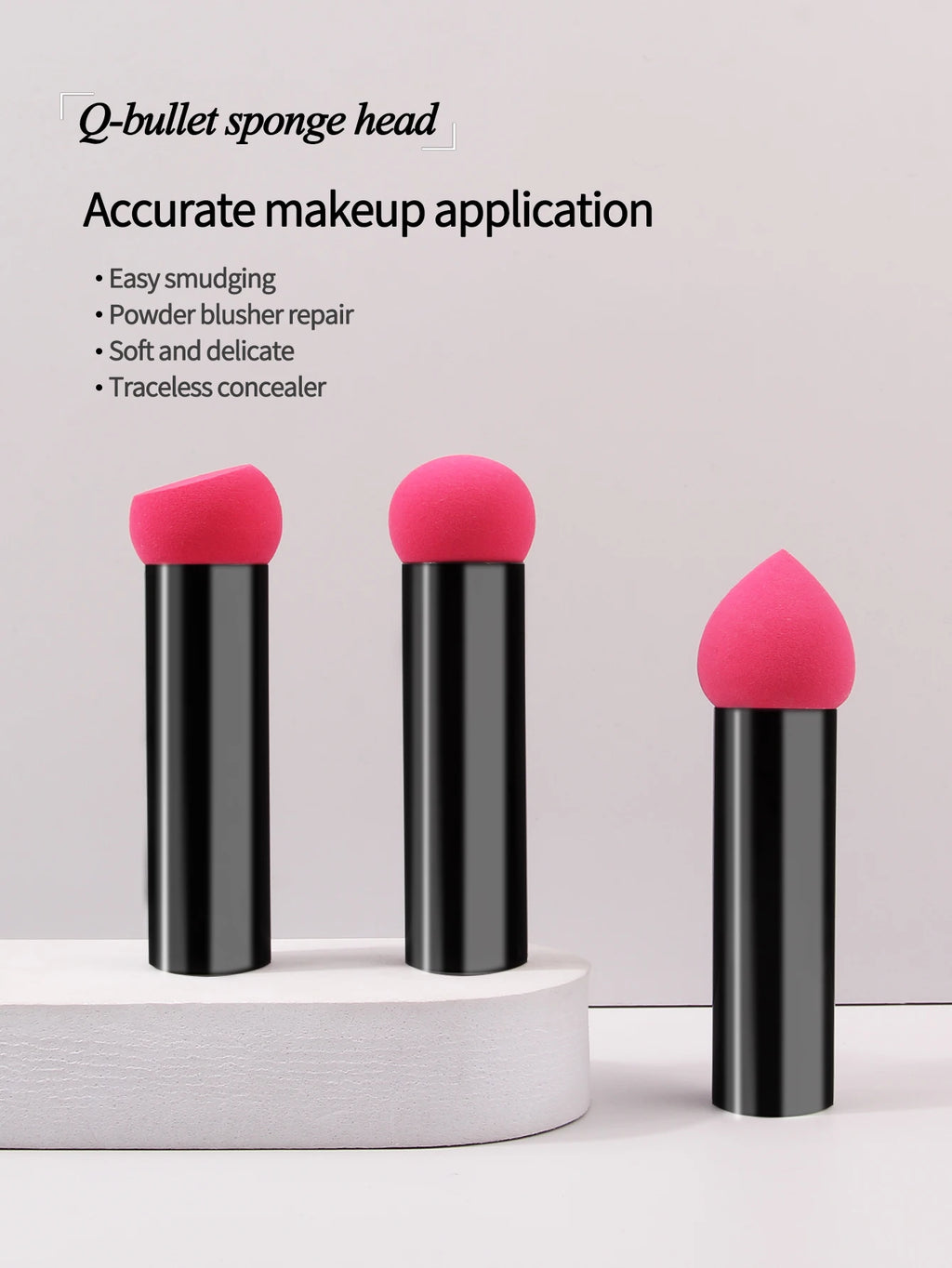 Mushroom Powder Puff Black Metal Handle Sponge Foundation Makeup Powder Puff Nixie