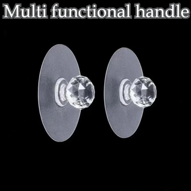 Self-Adhesive Crystal Glass Drawer Knobs – Cabinet Door Handles Cabinet Door Knobs Nixie 2PCS