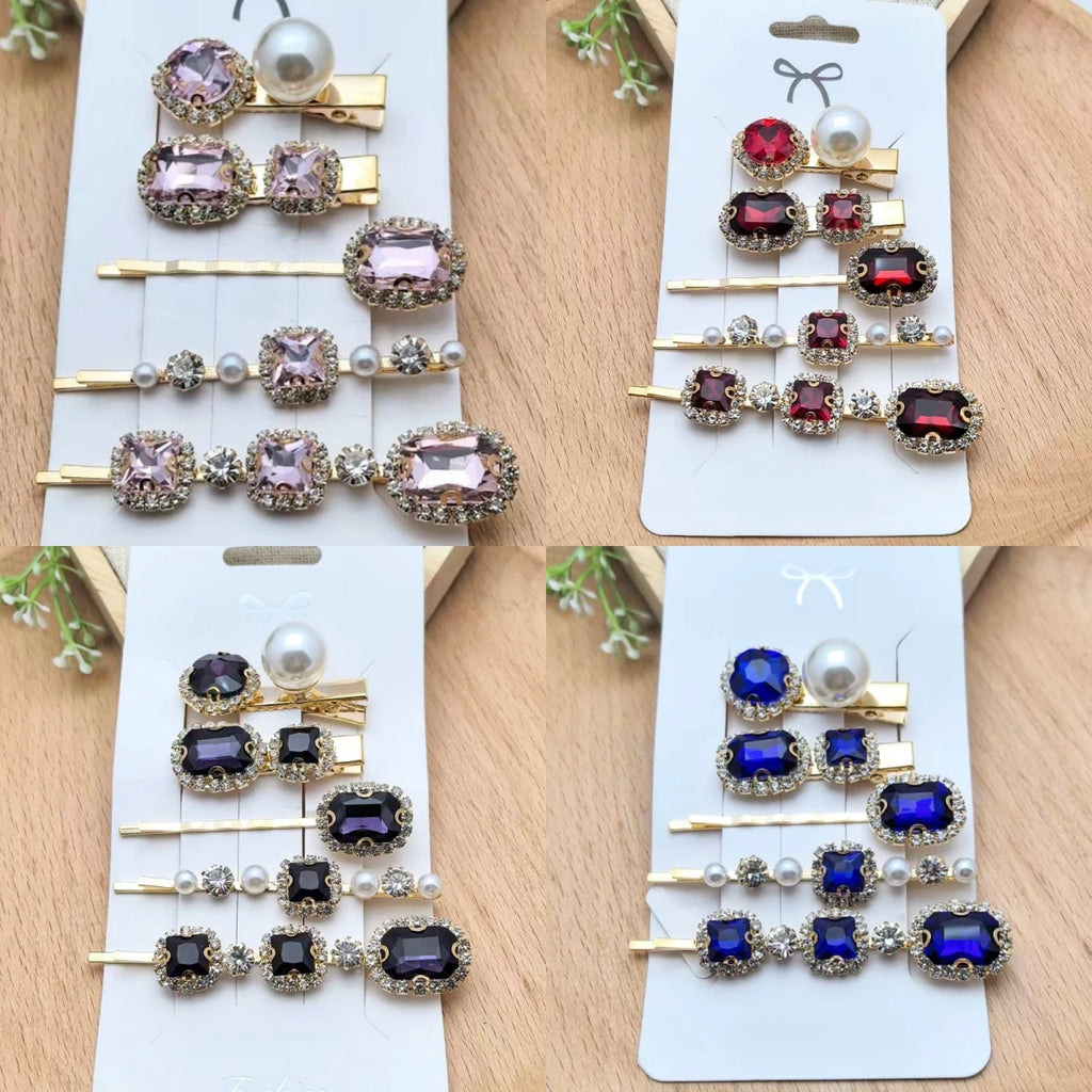 Vintage Rhinestone Hair Clips Set – Elegant Barrettes for Women Rhinestone Hair Clips Nixie