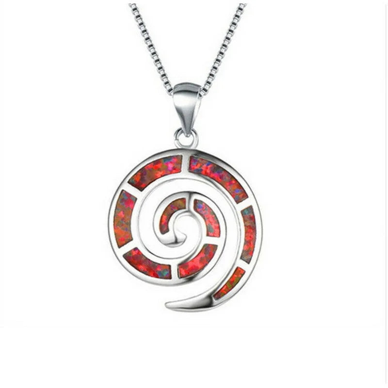 Glass Simulated Opal Pendant Necklace with Mood Tracker | Nixie Pendant Necklace Nixie