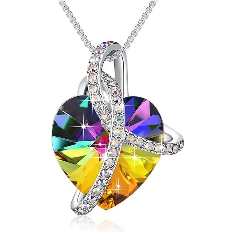 Love Heart Crystal Pendant Necklace – Period Tracker for Women Pendant Necklace Nixie