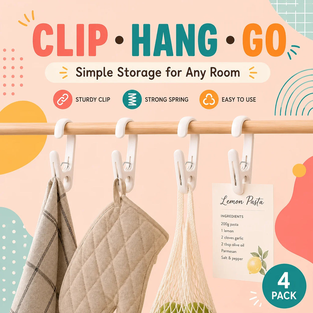 10PCS Plastic Hanging Clamp Hooks – Home Organizer Clips Hanging Organizer Clips Nixie