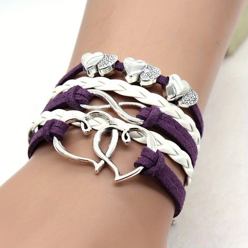 Multilayer Braided Cord Pearl Bead Bracelet – Unisex Punk Style