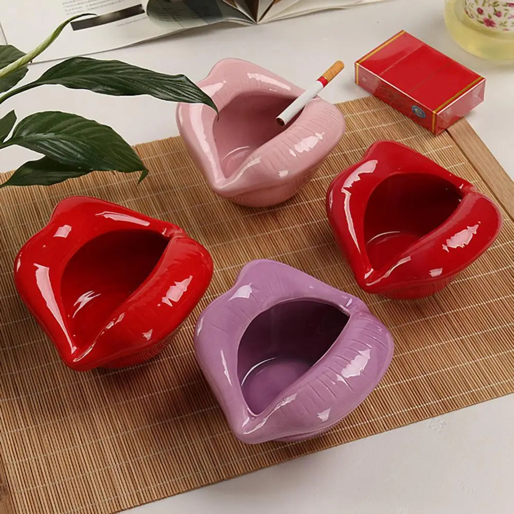 Ceramic Lips Ashtray – Handmade Cigar & Cigarette Desk Tray