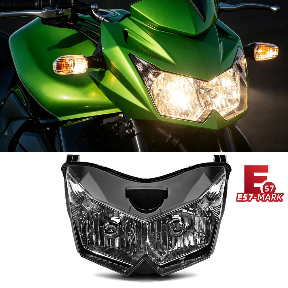 Kawasaki Z750 Z1000 E-MARK Headlight Assembly | Clear Lens Motorcycle Headlight Assembly Nixie