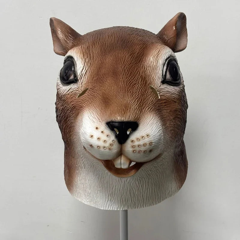 Cute Squirrel Full Head Latex Mask – Halloween Cosplay Animal Halloween Costume Mask Nixie B