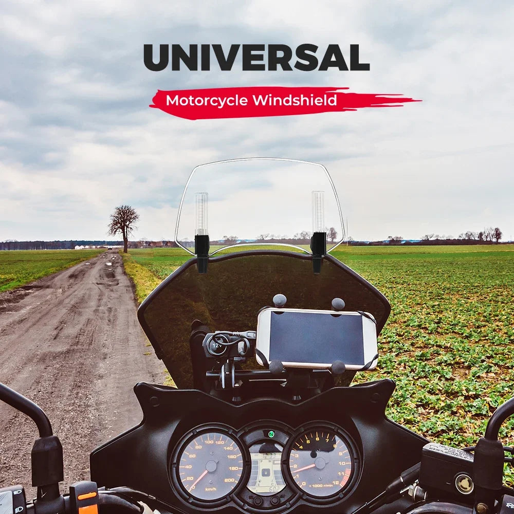 Universal Motorcycle Windshield – Adjustable Windscreen for BMW Yamaha Honda Motorcycle Windscreen Nixie