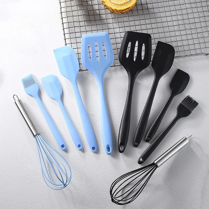 5-Piece Silicone Kitchen Utensil Set – Spatula, Whisk & Brush Silicone Utensil Set Nixie