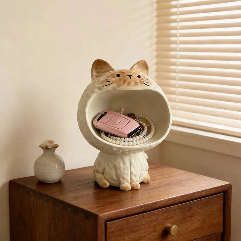 Cute Cat Desktop Storage Box – Kawaii Desk Organizer Desktop Storage Organizer Nixie