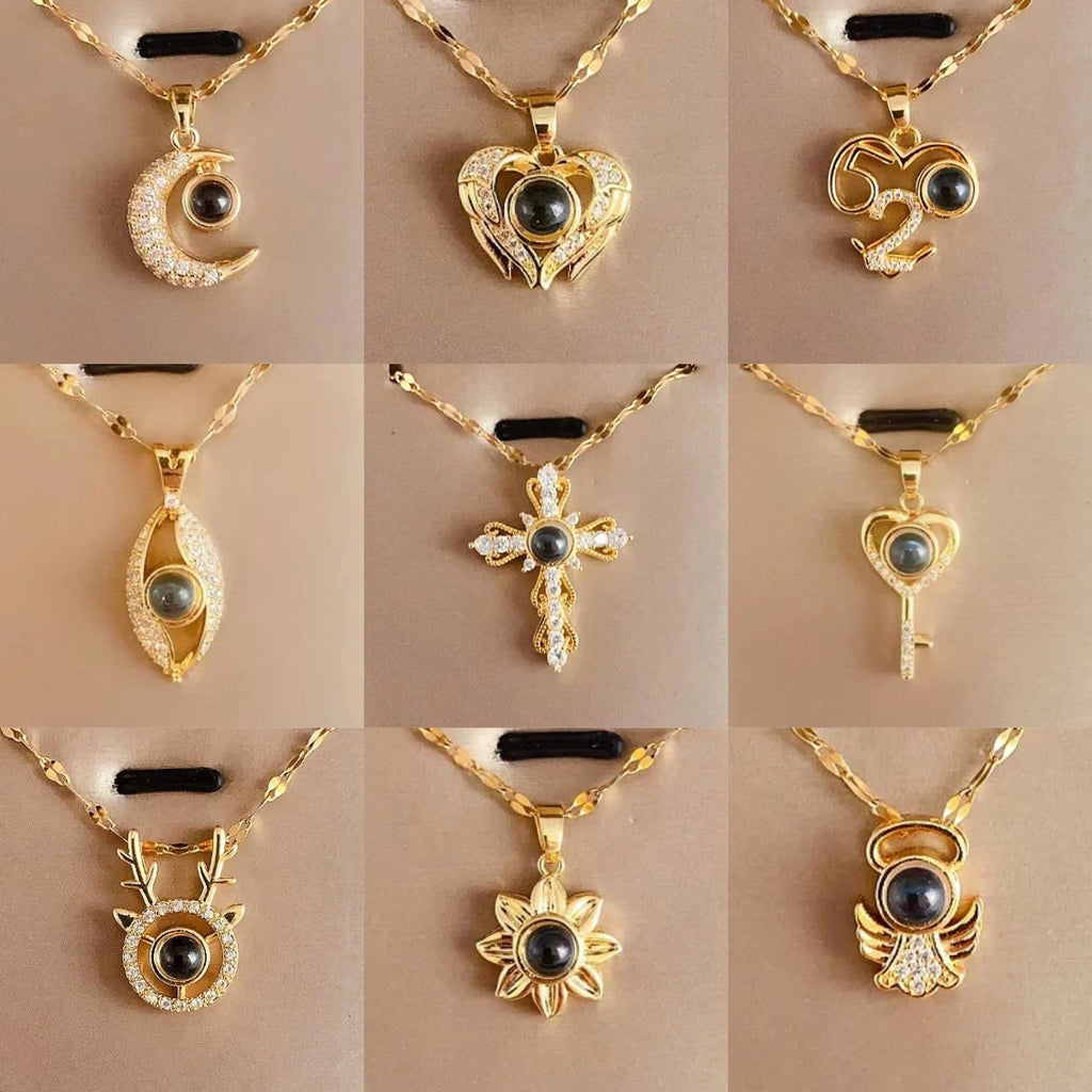 Women's Projection Pendant Necklace – I Love You Clavicle Chain Pendant Necklace Nixie
