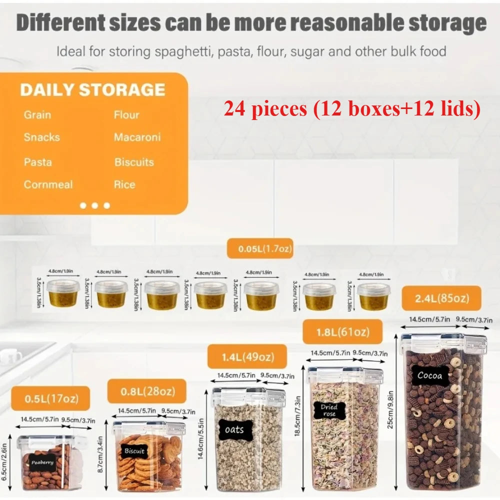 24-Piece Airtight Food Storage Containers – Pantry Organizer Set Food Storage Containers Nixie 1 SET