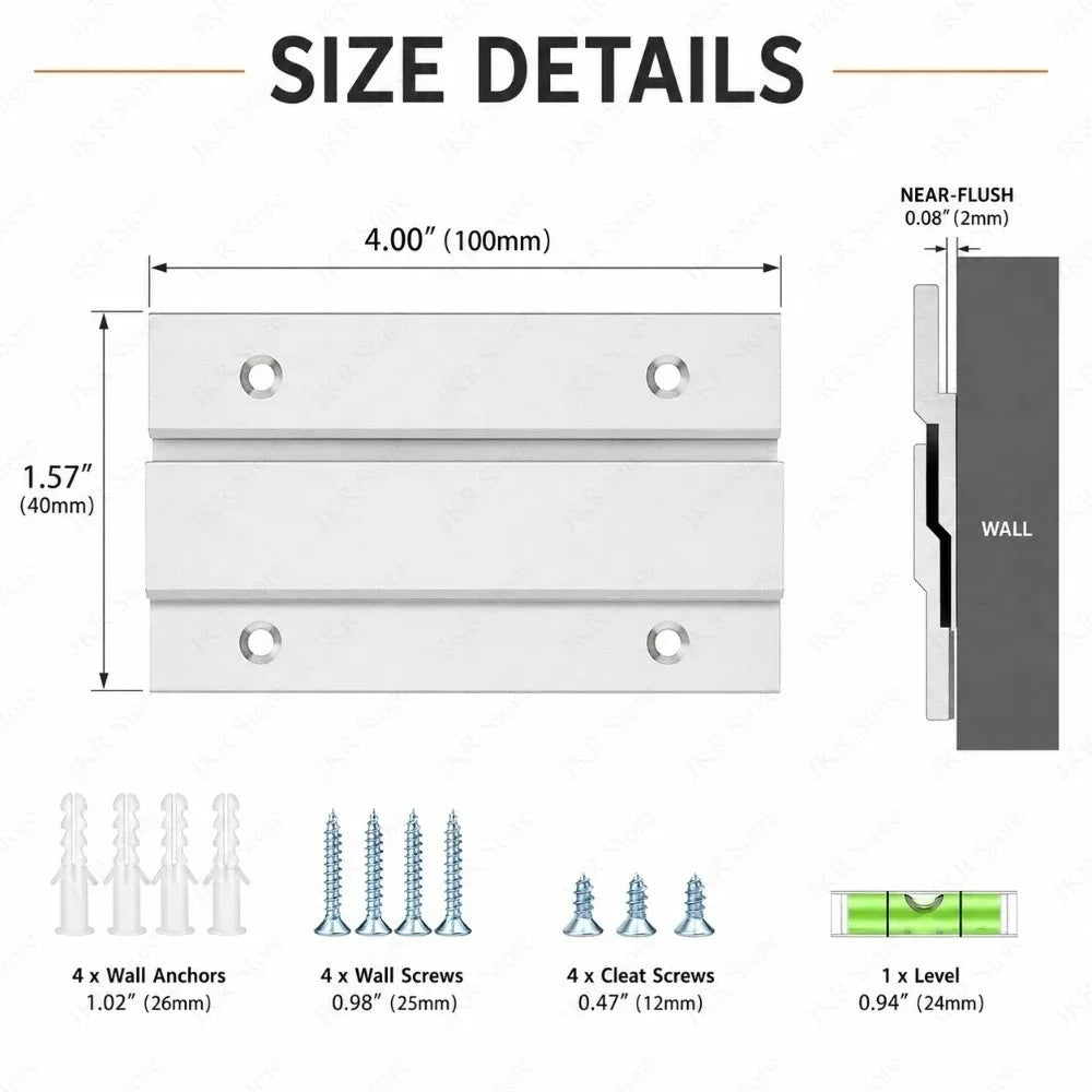 French Cleat Z Bar Hanger – 2 Pairs Aluminum Mounting Kit Wall Mounting Hardware Nixie