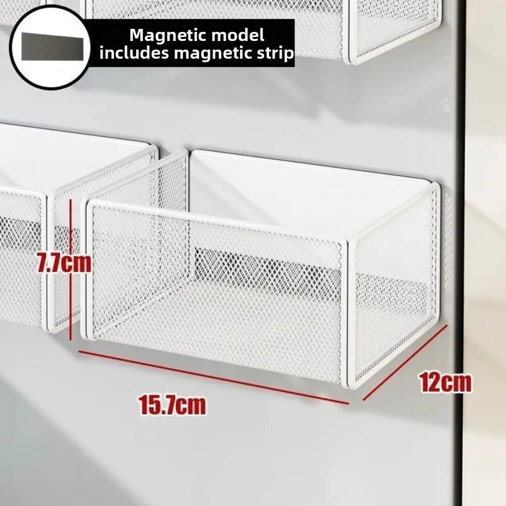 Magnetic Metal Basket Organizer – Fridge & Pegboard Rack Magnetic Storage Basket Nixie
