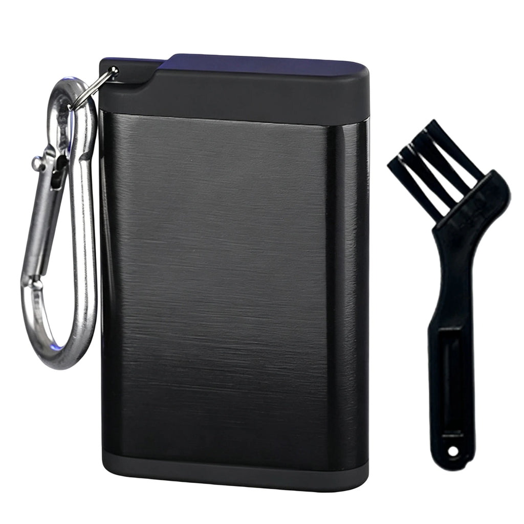 Portable Metal Pocket Ashtray with Lid & Carabiner for Travel Portable Pocket Ashtray Nixie Black Black