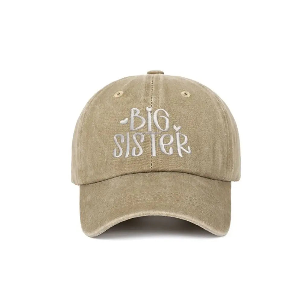 Big Brother Big Sister Baseball Cap – Washed Cotton Sibling Hat Kids Baseball Cap Nixie