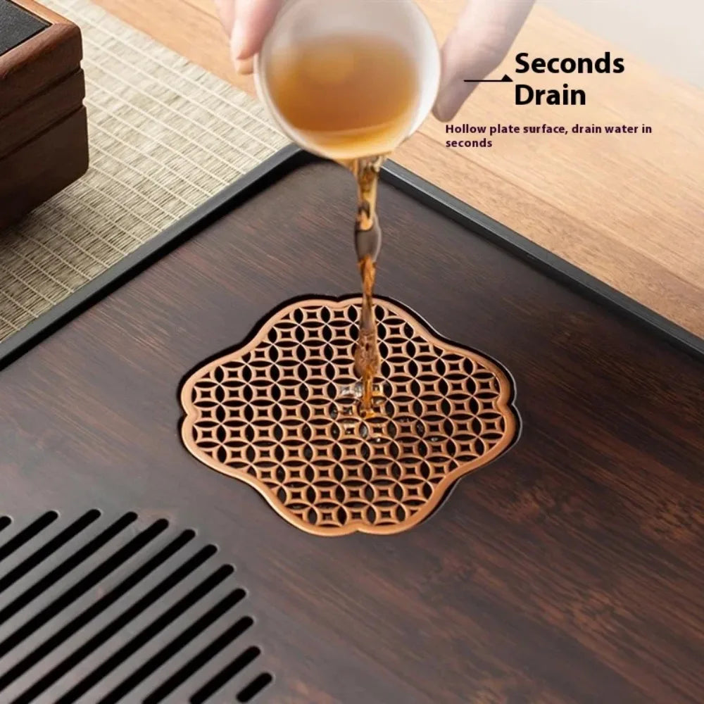 Bamboo Gongfu Tea Tray with Drainage & Water Storage Tea Ceremony Tray Nixie