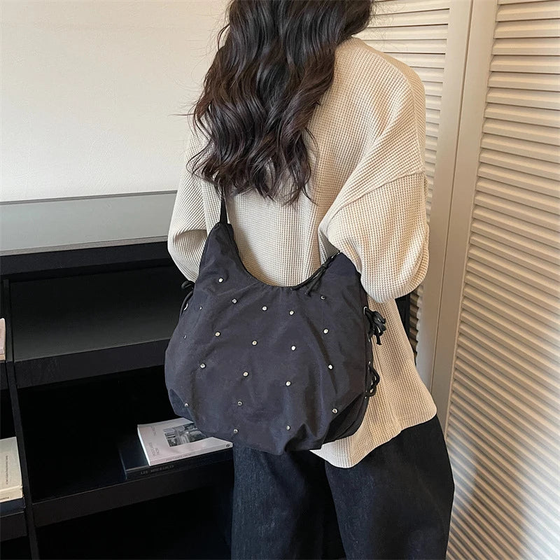 Women's Rivet Dumpling Crossbody Bag – Large Capacity Shoulder Bag Crossbody Shoulder Bag Nixie