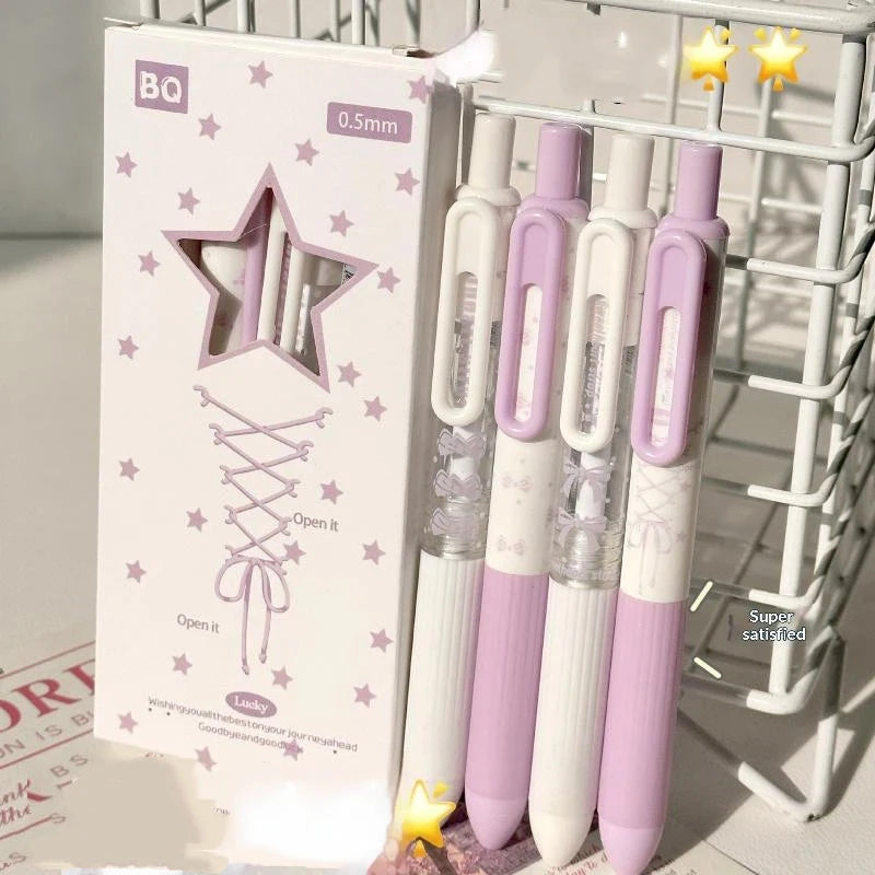 4-Pack Aesthetic Gel Pens 0.5mm Fine Point Quick-Dry Smooth Writing Gel Pens Set Nixie A3