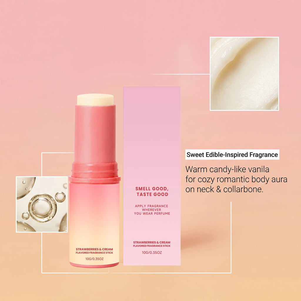 Strawberry Cream Solid Perfume Stick – Portable Fruity Balm Solid Perfume Stick Nixie