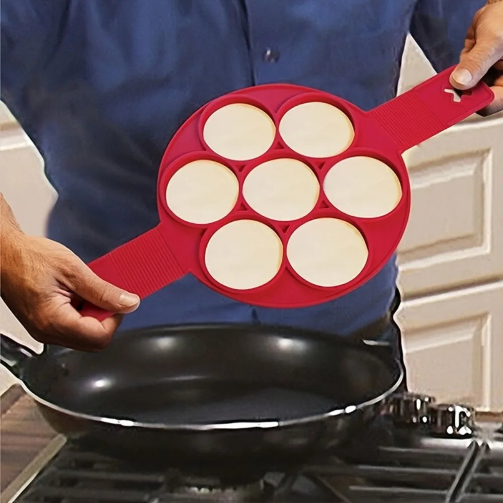 Silicone Non-Stick Pancake & Egg Maker – Red Mini Cooking Mold Silicone Cooking Mold Nixie