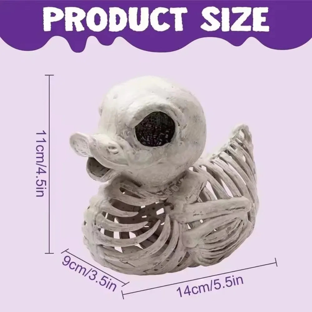 Halloween Skeleton Duck Resin Statue | Spooky Miniature Figurine Halloween Décor Figurine Nixie