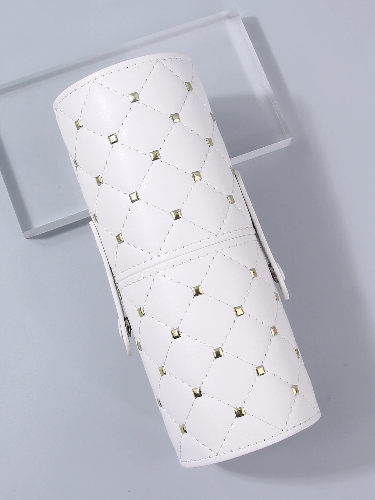 Diamond Lattice PU Makeup Brush Holder – Travel Organizer Makeup Brush Holder Nixie WHITE