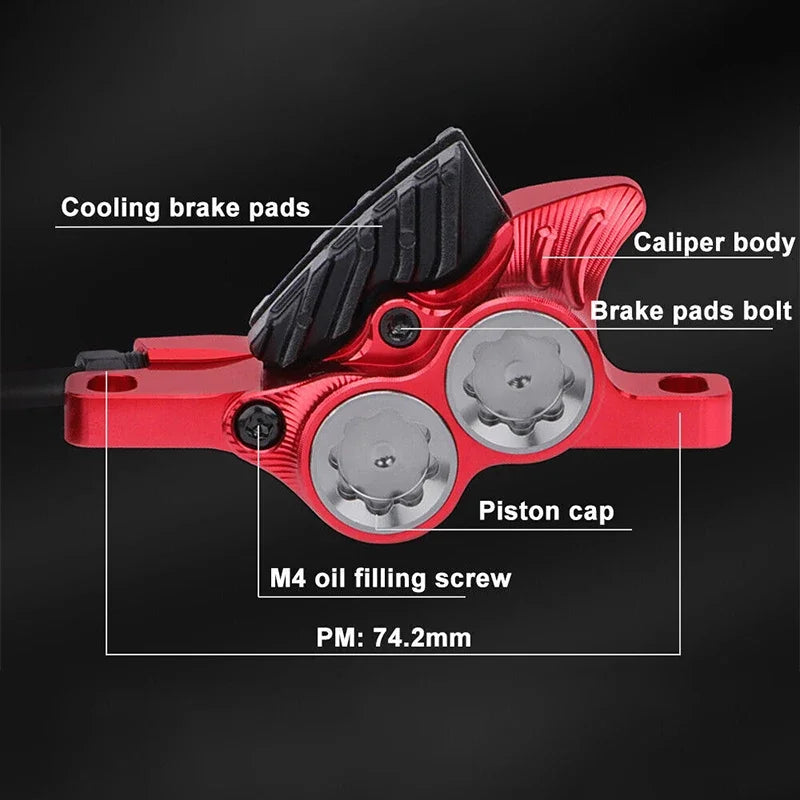 IIIPRO E4 4-Piston MTB Hydraulic Disc Brake Set 800/1550mm