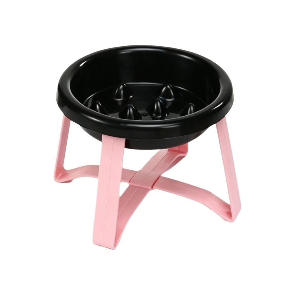 Elevated Slow Feeder Cat Bowl with Stand – Large Diameter Elevated Pet Feeder Nixie Black
