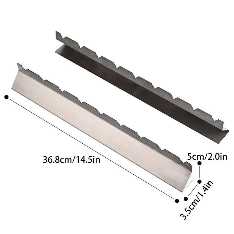 2-Pack Stainless Steel BBQ Skewer Holder Rack – 9-Slot Kabob BBQ Skewer Rack Nixie one size