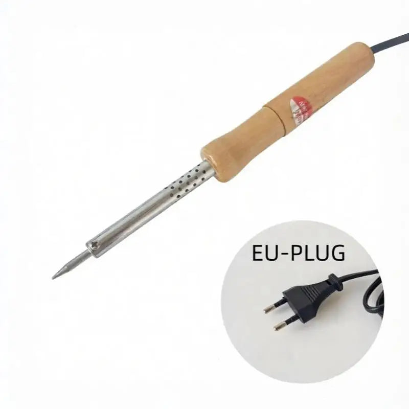 220V Wood Handle Soldering Iron – Adjustable 30W–100W Soldering Iron Nixie 100W EU No plug