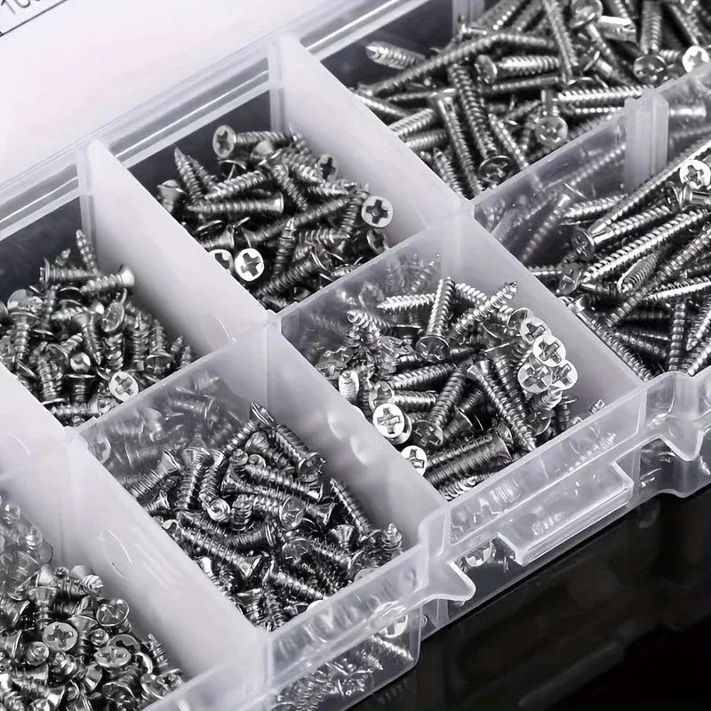 400pcs Self-Tapping Wood Screws Assortment Kit – Carbon Steel Screw Assortment Kit Nixie