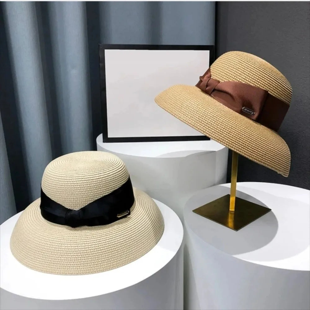 Women's Wide Brim Straw Sun Hat – UV Protection Beach Hat Straw Sun Hat Nixie