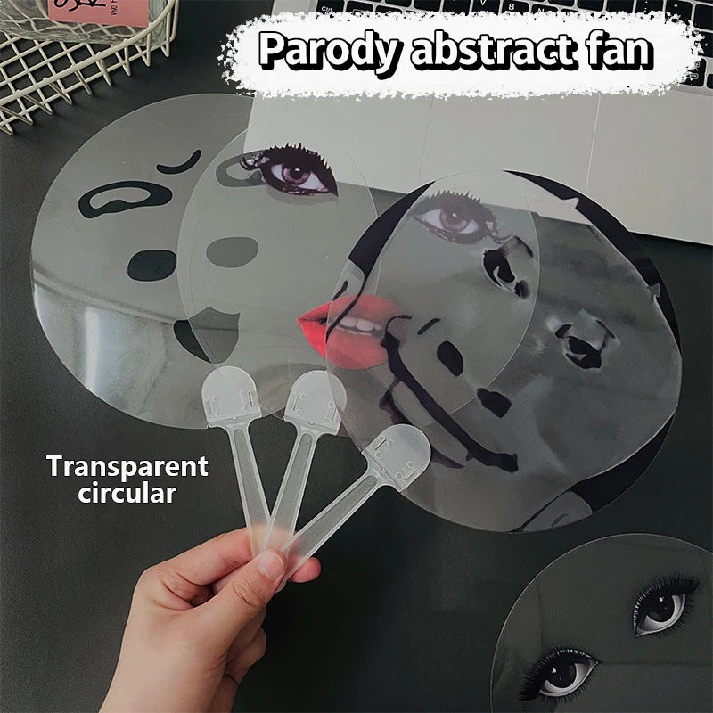 Funny Expression Round Hand-Held Fan – Novelty Gift & Prop Novelty Hand Fan Nixie