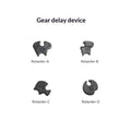 2PCS Hardened Polymer Sector Gear Delayer for Toy Gearbox Gear Delayer Set Nixie A1