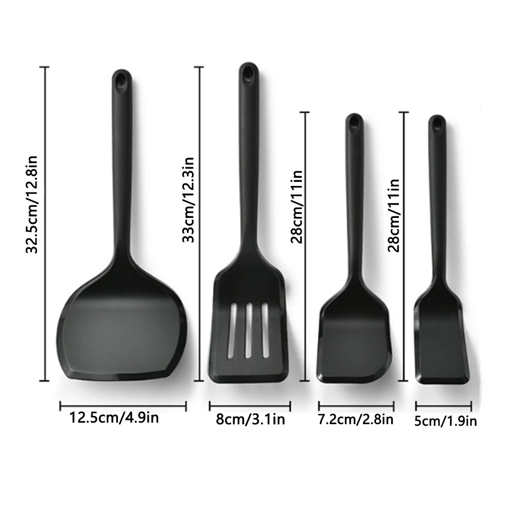 4-Piece Heat-Resistant Silicone Spatula Set – Non-Stick Silicone Spatula Set Nixie
