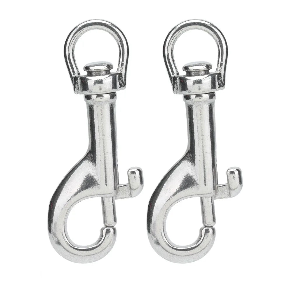 2pcs 65mm Bolt Snap Swivel Eye Hook – Rotating Zinc Alloy Clip