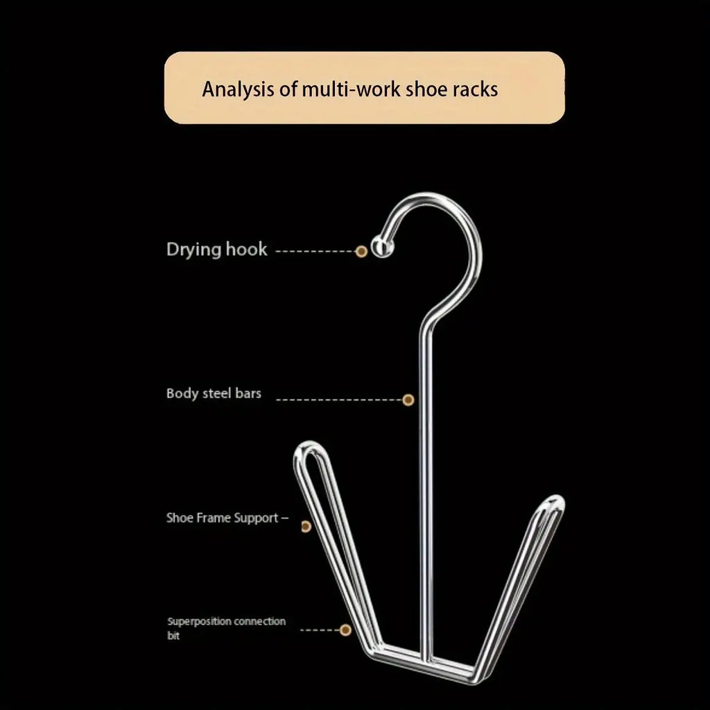 5-Pack Metal Shoe Rack Hangers – Balcony & Closet Hooks Shoe Rack Hanger Nixie