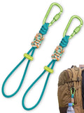 2-Pack Paracord Water Bottle Carrier Clip with Locking Carabiner Bottle Carrier Clip Nixie Green