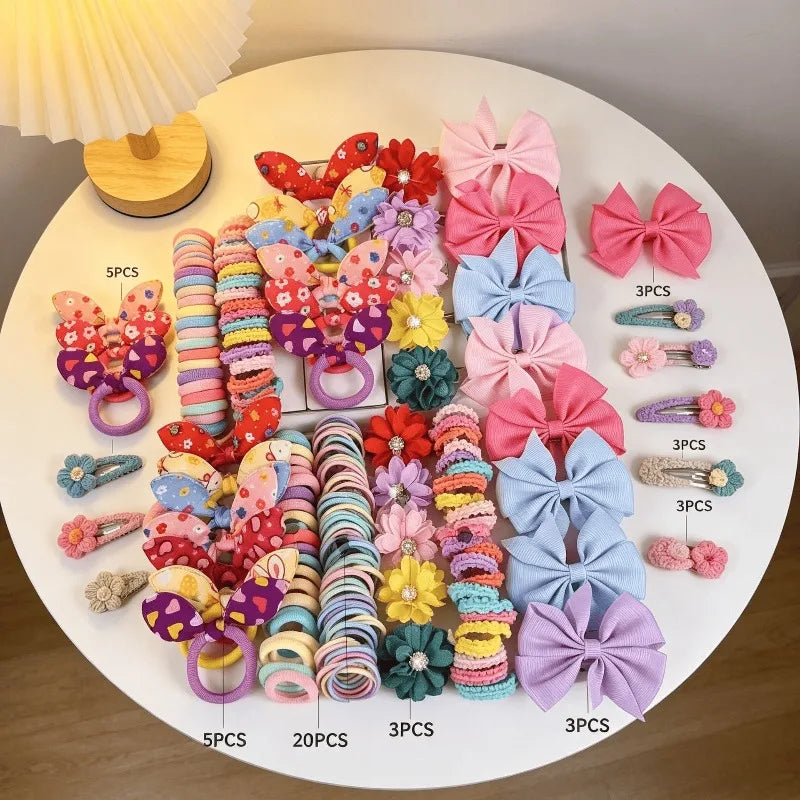 73PCS Girls Hair Accessories Set – Clips, Ties & Barrettes Kids Hair Accessories Nixie