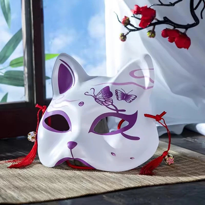 Handmade Japanese Cat Half Face Mask – Anime Cosplay & Stage Cosplay Face Mask Nixie