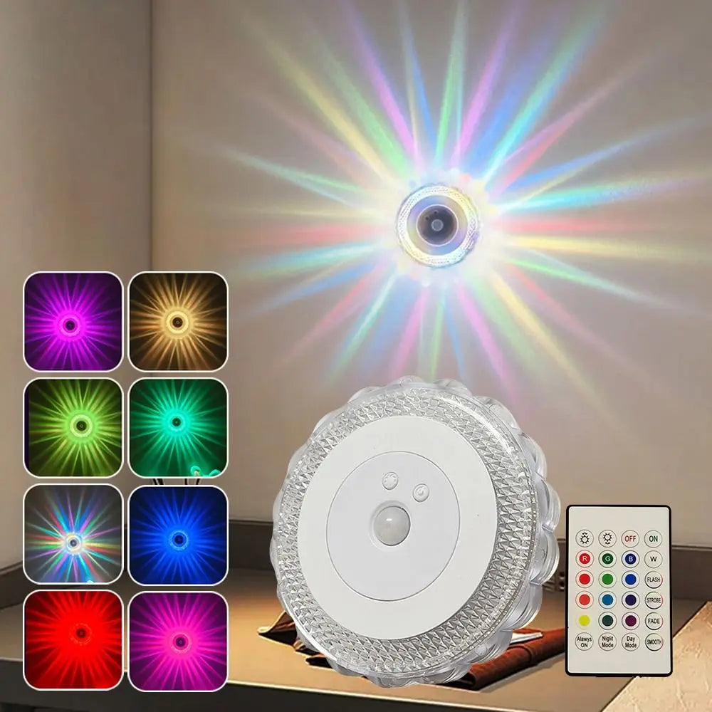 16-Color RGB Motion Sensor Night Light USB Rechargeable Ambient Night Light Nixie