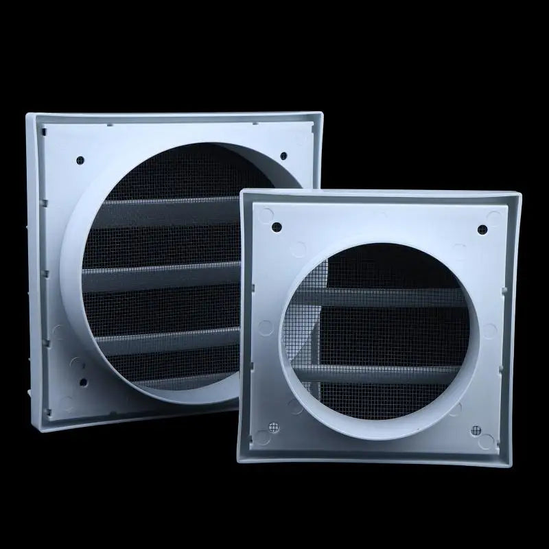 White Exterior Vent Cover Grille – One-Way Plastic Exhaust Hood