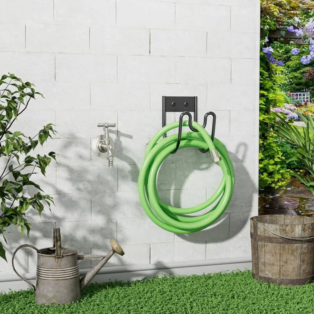 Wall Mounted Metal Garden Hose Hanger – Rust-Proof Hook Garden Hose Hanger Nixie