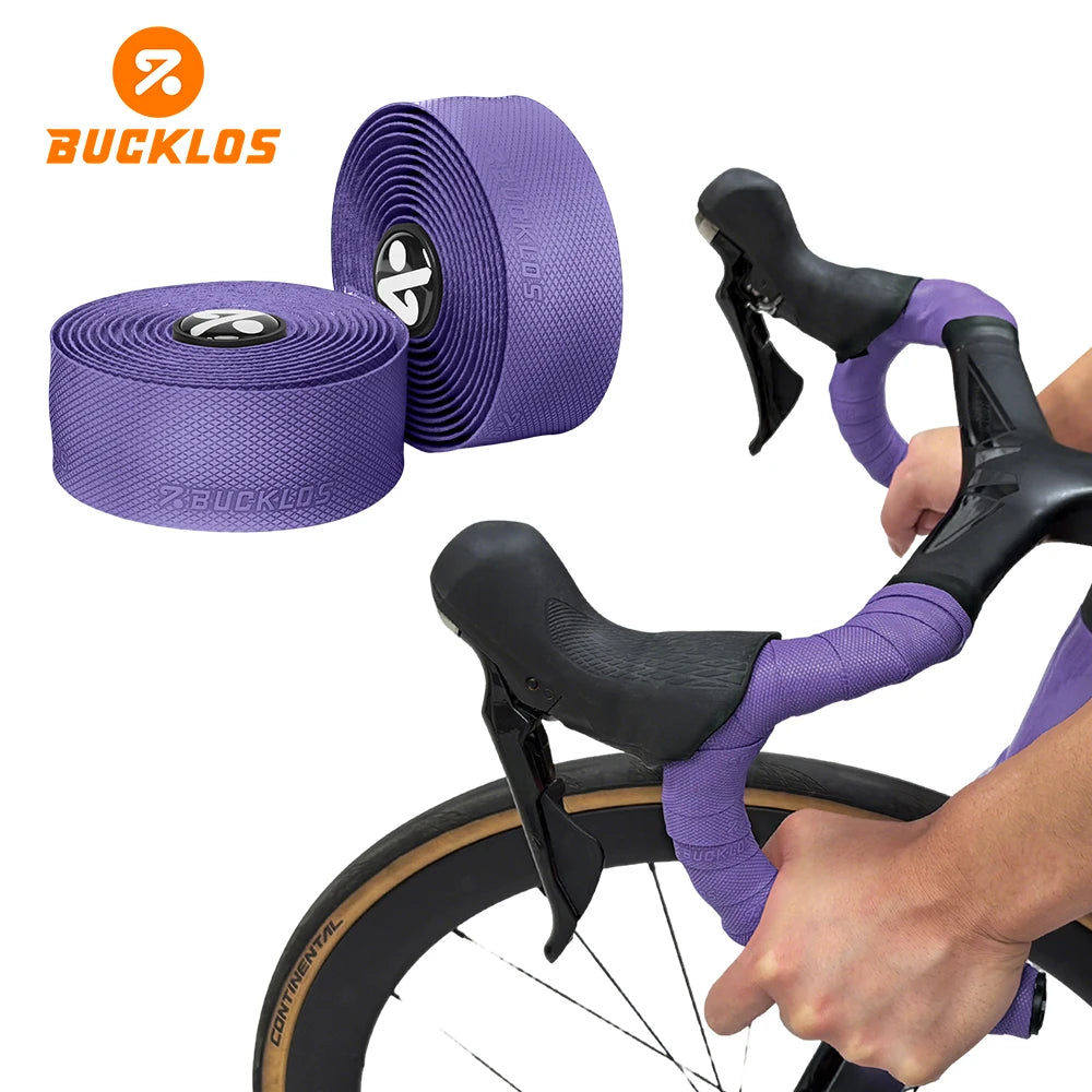 BUCKLOS Road Bike Handlebar Tape Non-Slip Ultralight PU+EVA Bicycle Handlebar Tape Nixie PURPLE
