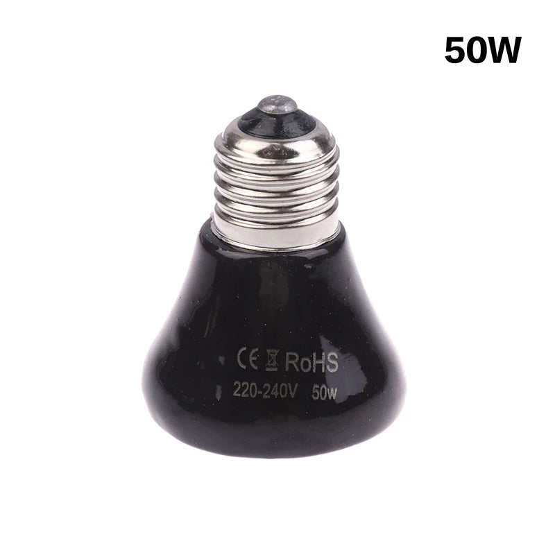 Reptile Ceramic Heat Lamp E27 No Light 25W 50W 75W Infrared Reptile Heat Lamp Nixie 50W