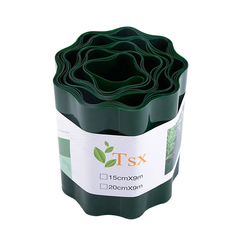 Flexible Plastic Lawn Edging Border 9m Roll – 10/15/20cm