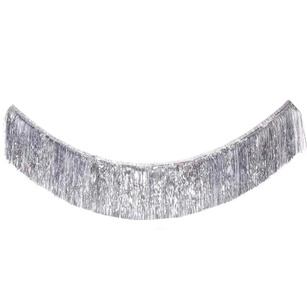 Metallic Foil Fringe Garland Multicolor Tinsel Tassel Backdrop
