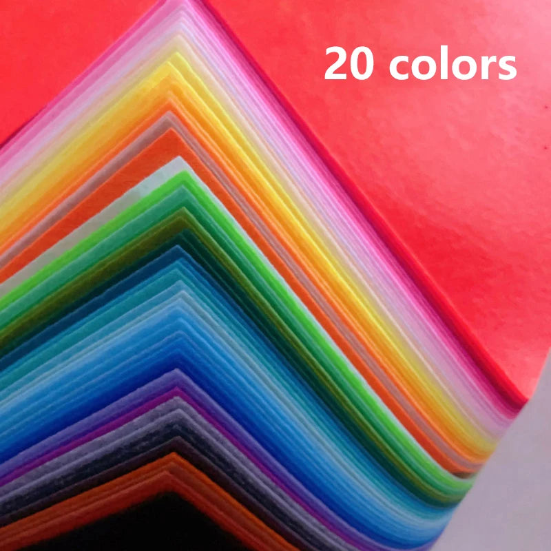 20Pcs Soft Felt Fabric Sheets – 20 Colors DIY Craft Squares Felt Fabric Sheets Nixie