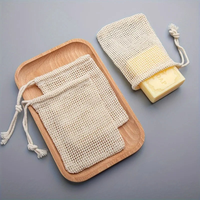 Natural Cotton Mesh Soap Saver Bag – Eco-Friendly Lather Pouch Soap Saver Bag Nixie